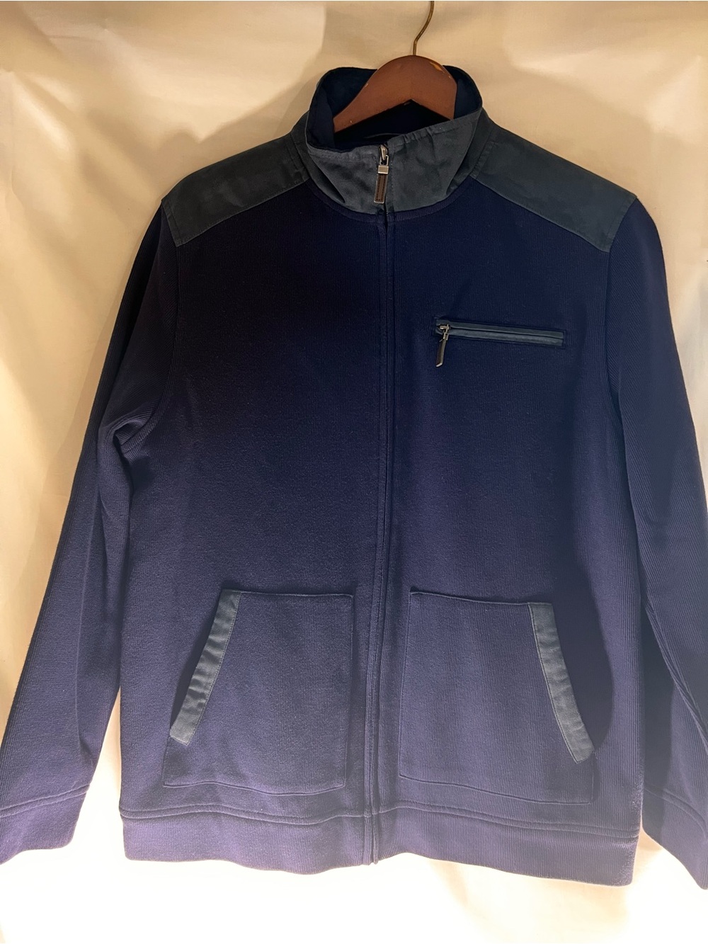 Tasso Elba Dark Navy Full-Zip Shirt Jacket